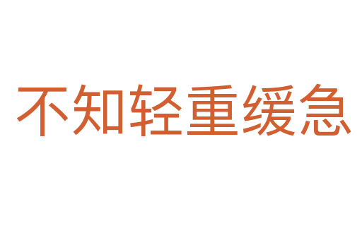 不知轻重缓急