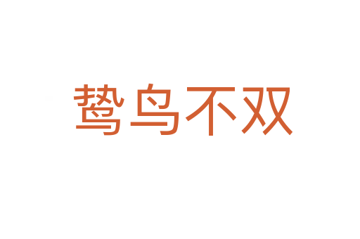 鸷鸟不双