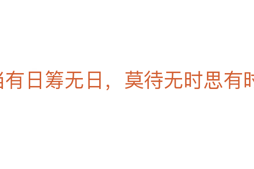 宁当有日筹无日,莫待无时思有时