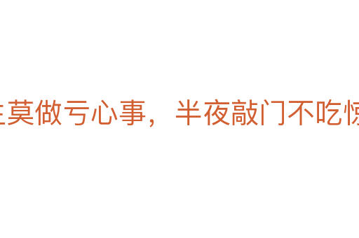 平生莫做亏心事,半夜敲门不吃惊