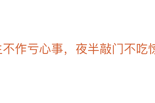平生不作亏心事,夜半敲门不吃惊