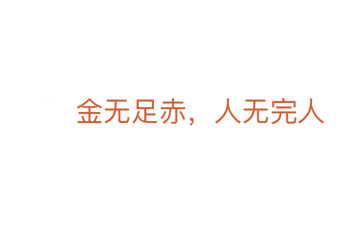 金无足赤,人无完人
