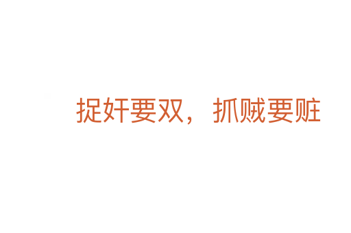 捉奸要双,抓贼要赃