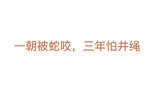 一朝被蛇咬,三年怕井绳