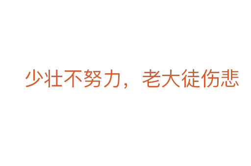 少壮不努力,老大徒伤悲