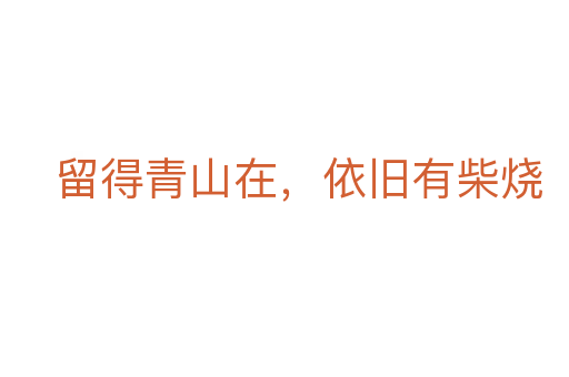 留得青山在，依旧有柴烧