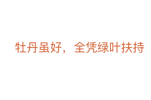 牡丹虽好，全凭绿叶扶持